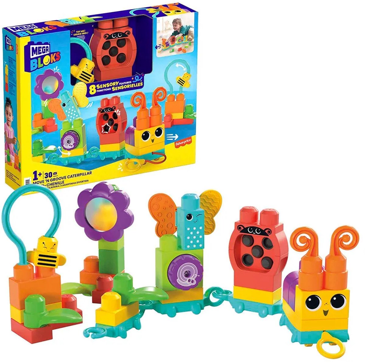 MEGA Bloks Beweeg en swing rups 30 blokken