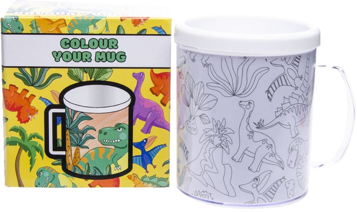 Duckiez Kleur Je Eigen Beker Dinosaurus - 1 stuk