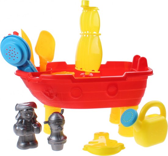 Jonotoys Zand- En Waterset Piraat 38 Cm Rood/geel 15-delig