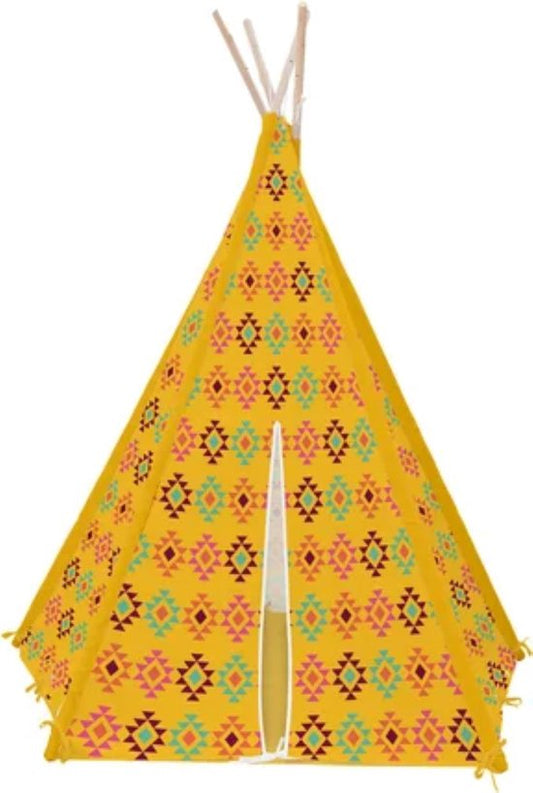 Achoka Kinderspeeltent Tipi Geel - 140x140x250