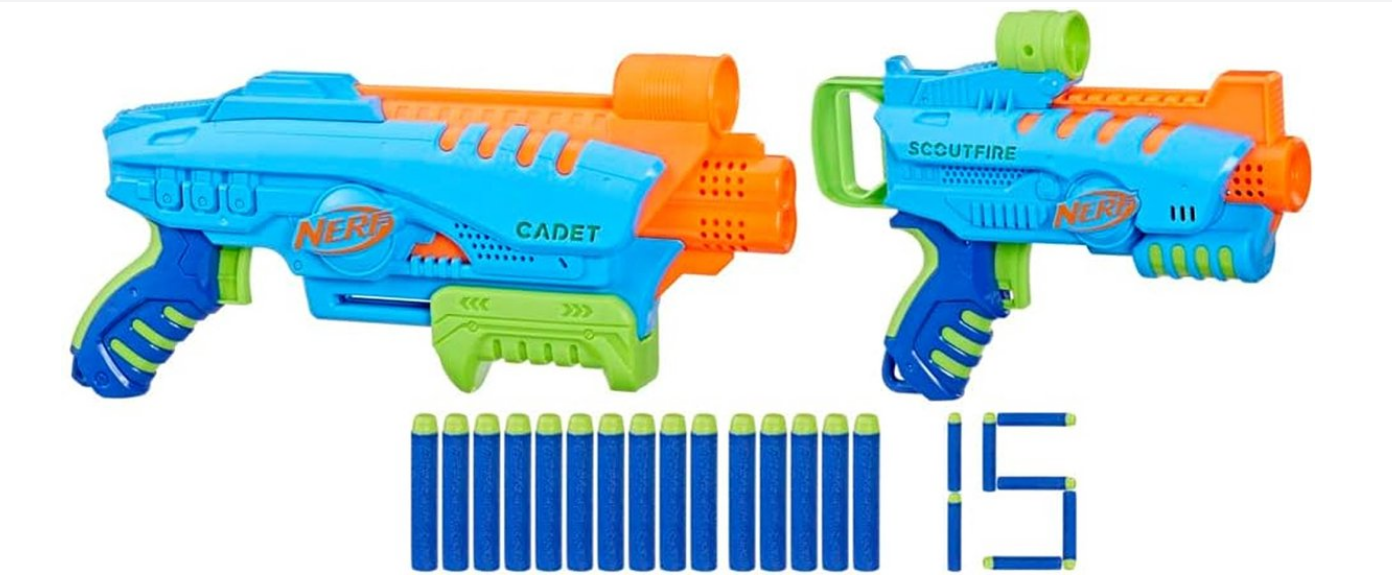 Nerf Elite Junior Ultimate Starter Set - Inclusief 2 verschillende Speelgoedblasters en 15 Elite-darts